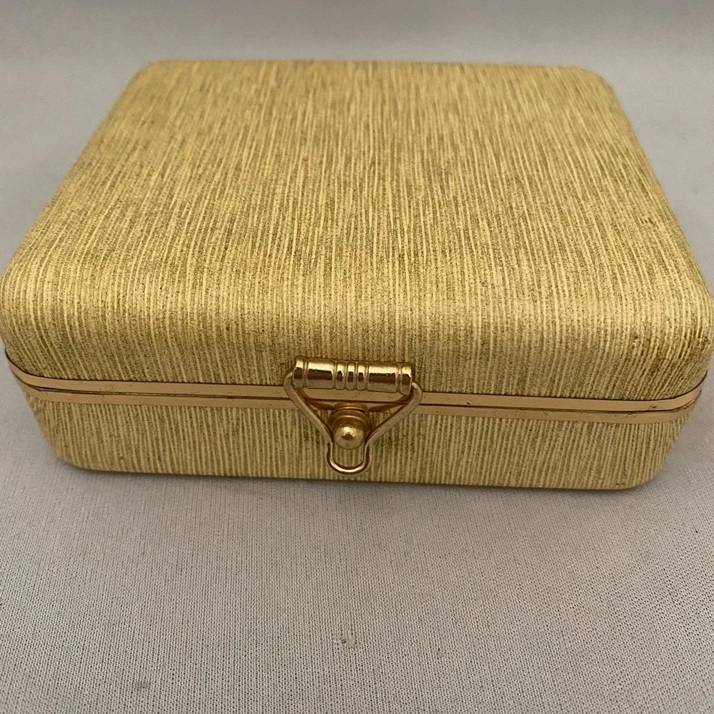 Vintage Anson travel jewelry case gold faux leather - Picture 2 of 5